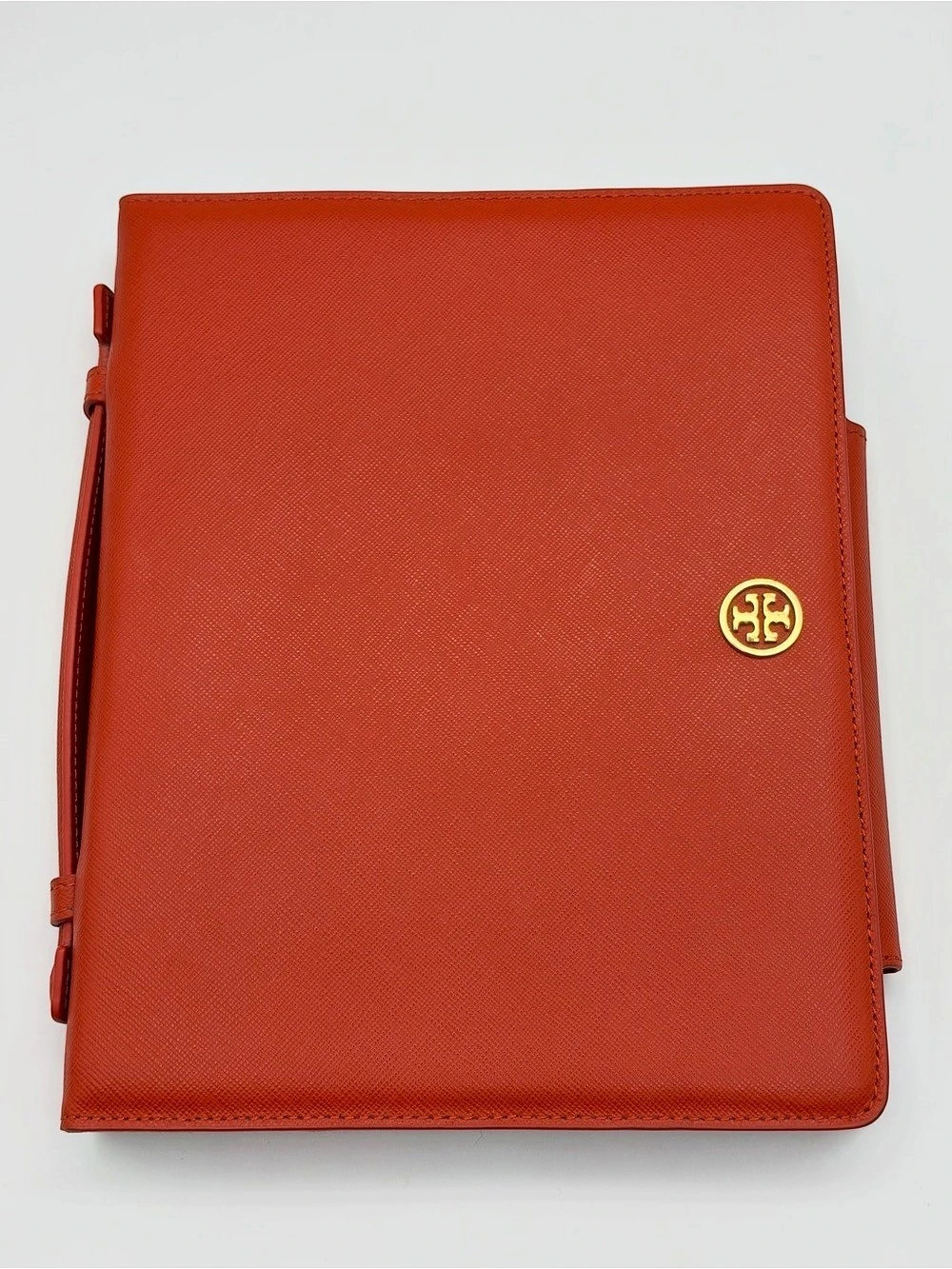 Tory Burch Robinson Flip iPad Tablet Case Orange Saffiano Leather